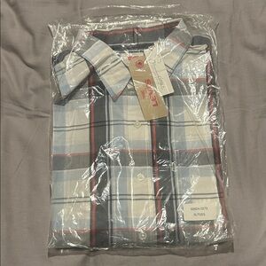 Levi's Men's Casual Plaid Shirt - Blue, Red, and White